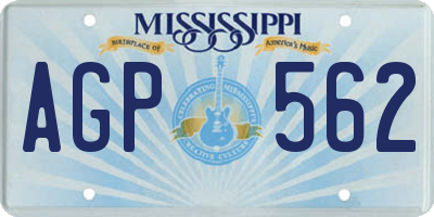 MS license plate AGP562