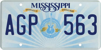 MS license plate AGP563
