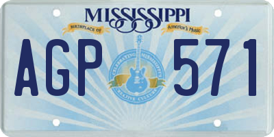 MS license plate AGP571