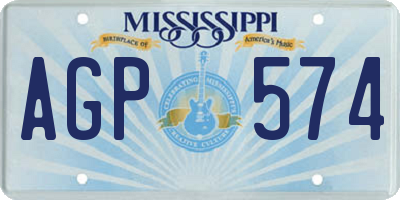 MS license plate AGP574