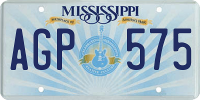MS license plate AGP575
