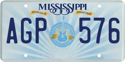 MS license plate AGP576
