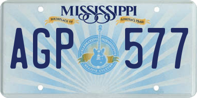 MS license plate AGP577