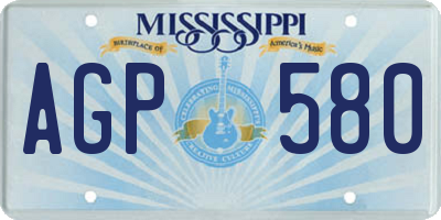 MS license plate AGP580