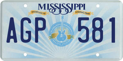 MS license plate AGP581