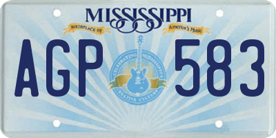 MS license plate AGP583