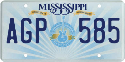 MS license plate AGP585