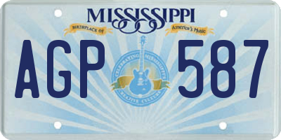 MS license plate AGP587