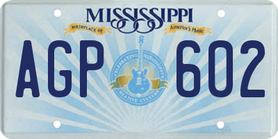 MS license plate AGP602