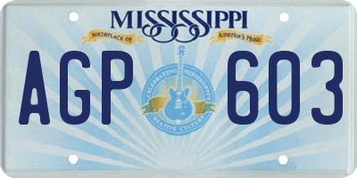 MS license plate AGP603