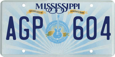 MS license plate AGP604