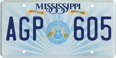 MS license plate AGP605