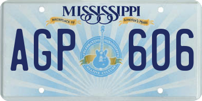 MS license plate AGP606