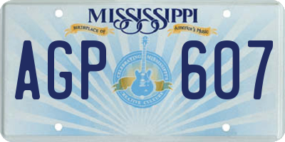 MS license plate AGP607