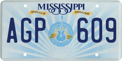MS license plate AGP609