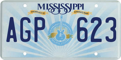 MS license plate AGP623