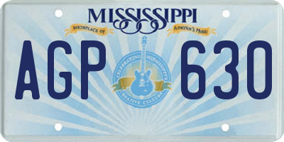 MS license plate AGP630