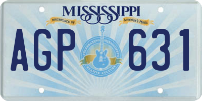 MS license plate AGP631