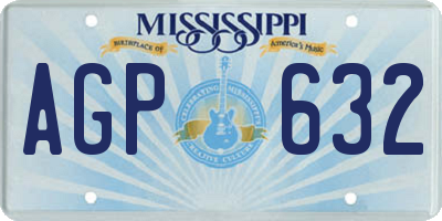 MS license plate AGP632