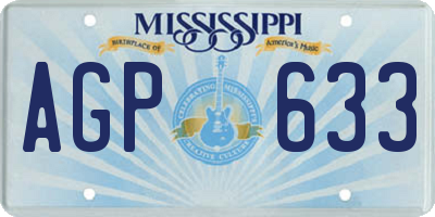 MS license plate AGP633