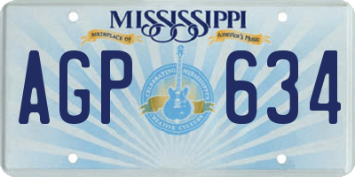 MS license plate AGP634