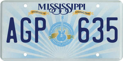 MS license plate AGP635