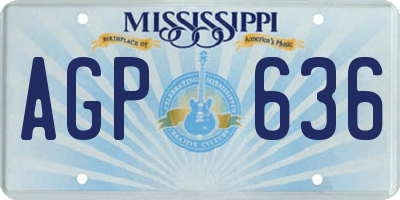 MS license plate AGP636
