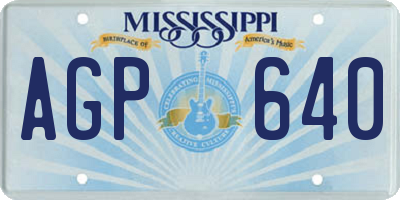 MS license plate AGP640