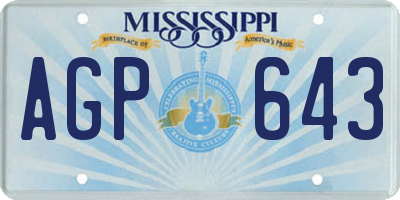 MS license plate AGP643
