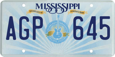 MS license plate AGP645
