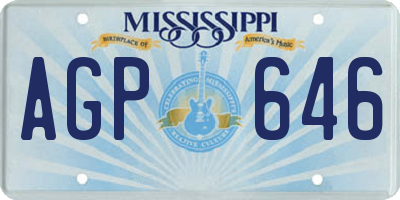 MS license plate AGP646