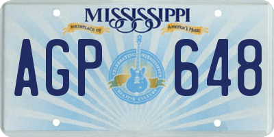 MS license plate AGP648