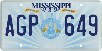MS license plate AGP649