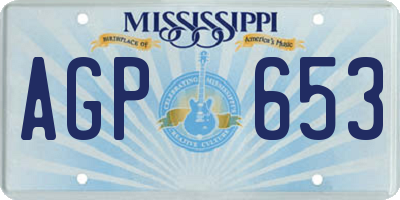MS license plate AGP653
