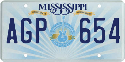 MS license plate AGP654