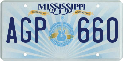 MS license plate AGP660