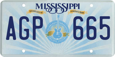 MS license plate AGP665