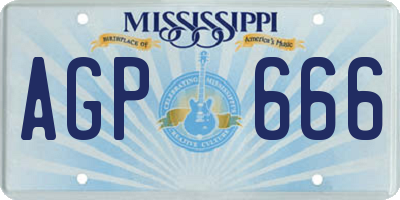 MS license plate AGP666
