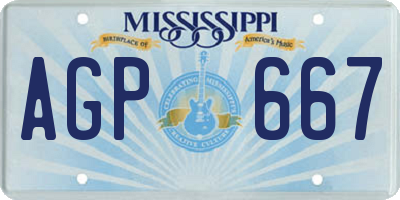 MS license plate AGP667