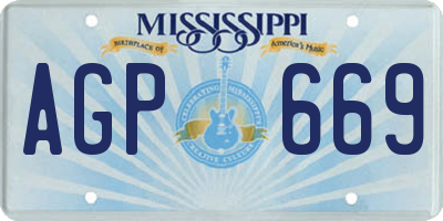 MS license plate AGP669