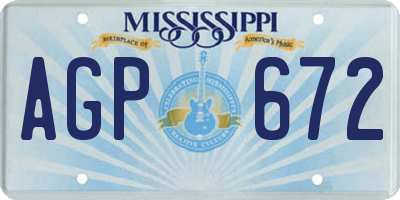 MS license plate AGP672
