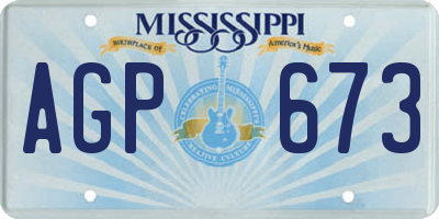 MS license plate AGP673