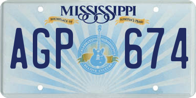 MS license plate AGP674
