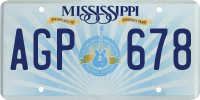 MS license plate AGP678