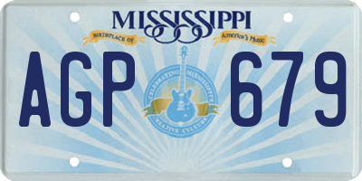MS license plate AGP679