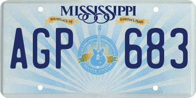MS license plate AGP683