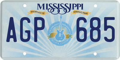 MS license plate AGP685
