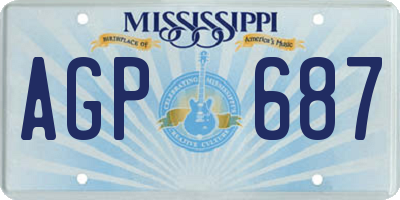 MS license plate AGP687