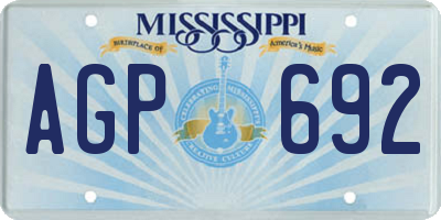 MS license plate AGP692