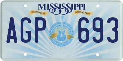 MS license plate AGP693